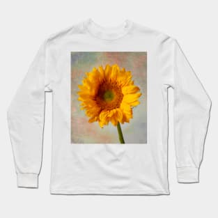 Textured Golden Sunflower Long Sleeve T-Shirt